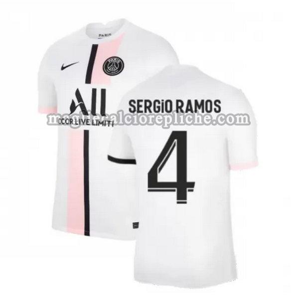 seconda maglie calcio psg 2021 2022 sergio ramos 4 bianco