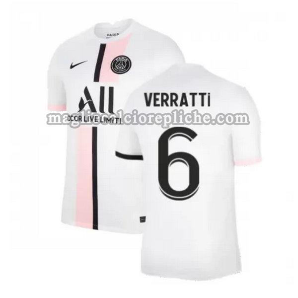 seconda maglie calcio psg 2021 2022 verratti 6 bianco