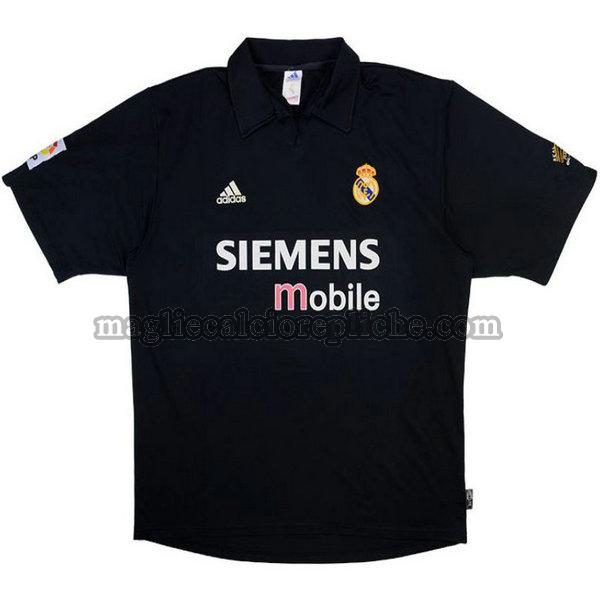 seconda maglie calcio real madrid 2002-2003 nero