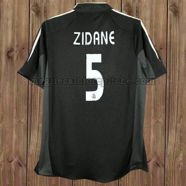seconda maglie calcio real madrid 2004-2005 zidane 5 nero