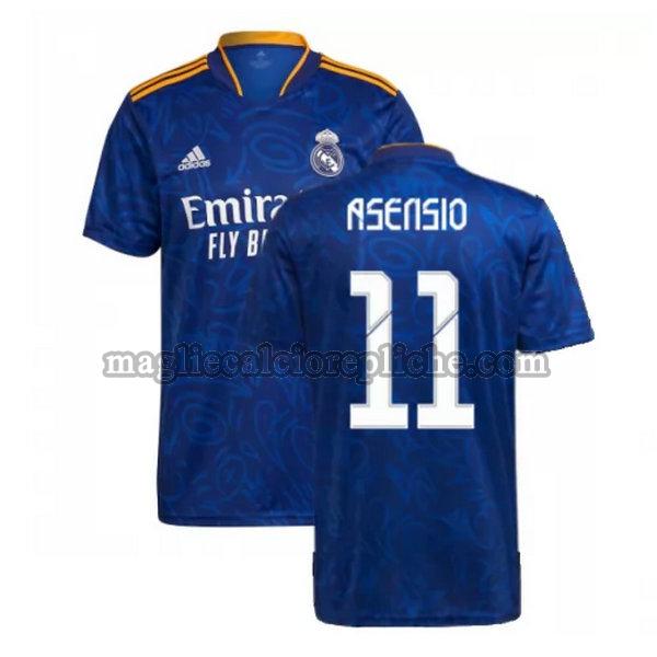 seconda maglie calcio real madrid 2021 2022 asensio 11 blu