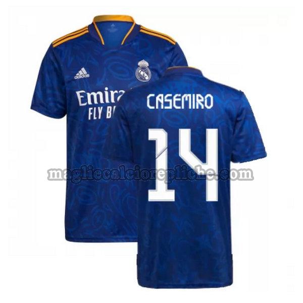 seconda maglie calcio real madrid 2021 2022 casemiro 14 blu