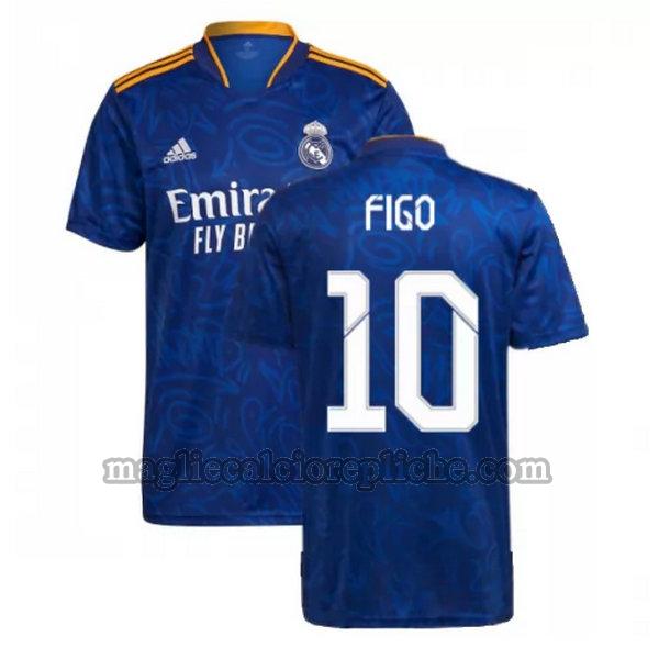 seconda maglie calcio real madrid 2021 2022 figo 10 blu