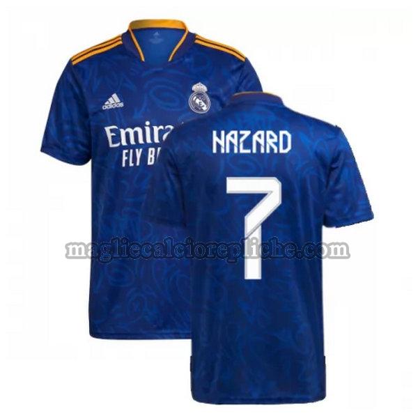 seconda maglie calcio real madrid 2021 2022 hazard 7 blu