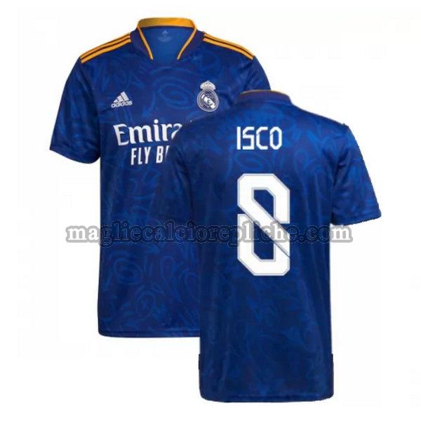 seconda maglie calcio real madrid 2021 2022 isco 8 blu