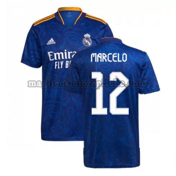 seconda maglie calcio real madrid 2021 2022 marcelo 12 blu