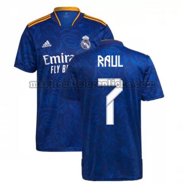 seconda maglie calcio real madrid 2021 2022 raul 7 blu