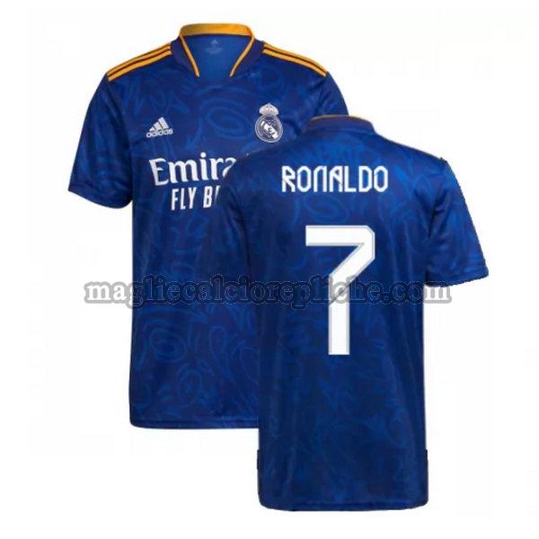 seconda maglie calcio real madrid 2021 2022 ronaldo 7 blu