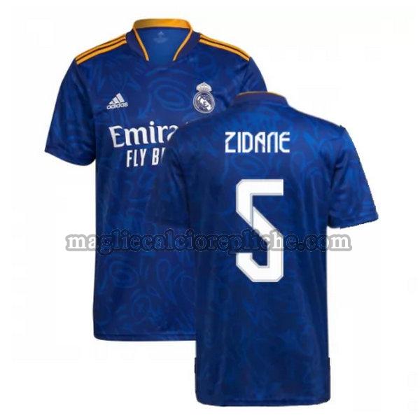 seconda maglie calcio real madrid 2021 2022 zidane 5 blu