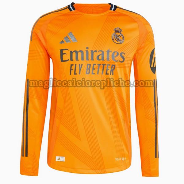 seconda maglie calcio real madrid 2024 2025 manica lunga arancione