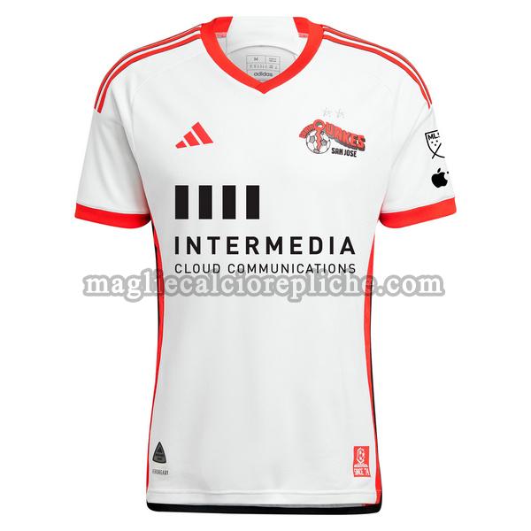 seconda maglie calcio san jose earthquakes 2024 2025 thailandia bianco