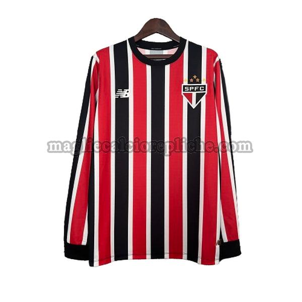 seconda maglie calcio san paolo 2024 2025 manica lunga rosso nero