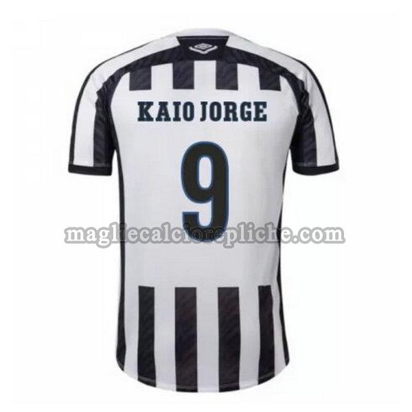 seconda maglie calcio santos fc 2020-2021 kaio jorge 9 nero bianco