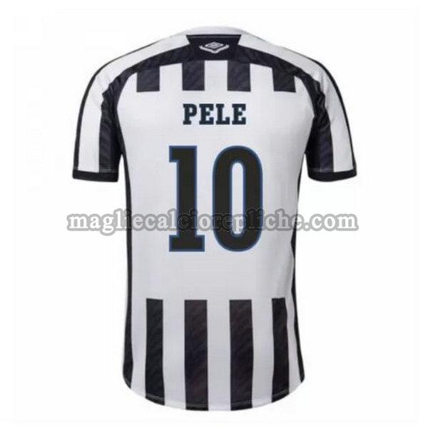 seconda maglie calcio santos fc 2020-2021 pele 10 nero bianco