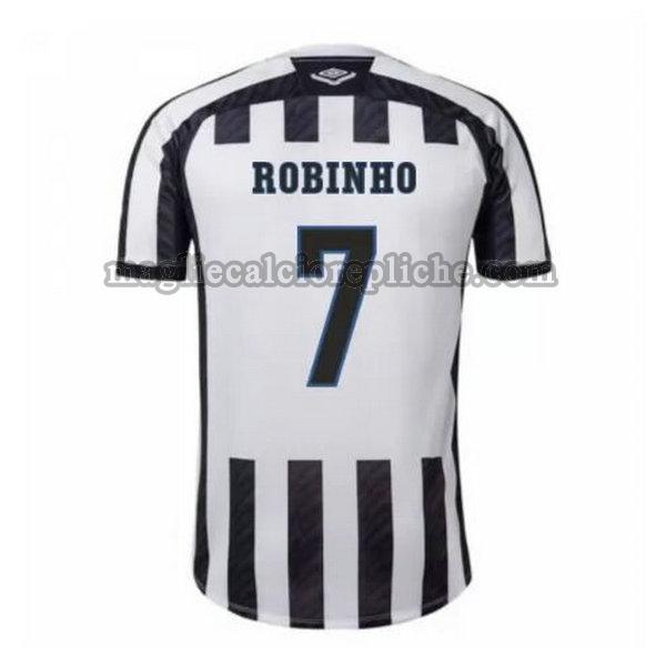 seconda maglie calcio santos fc 2020-2021 robinho 7 nero bianco