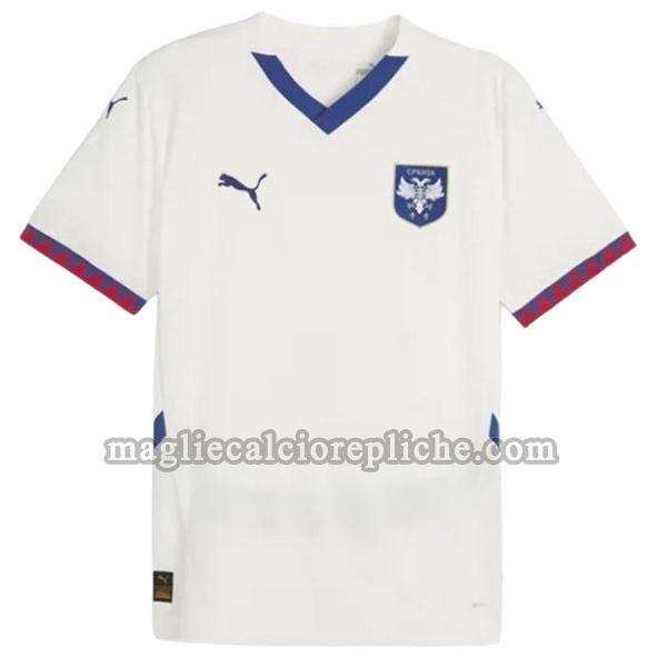 seconda maglie calcio serbia 2024 thailandia bianco