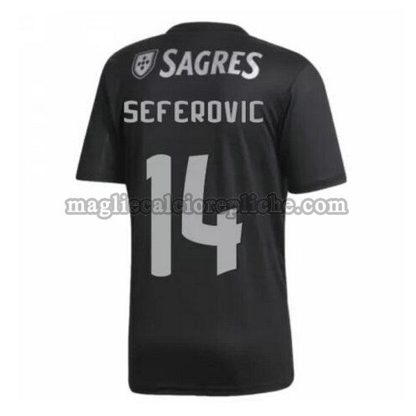 seconda maglie calcio sl benfica 2020-2021 seferovic 14 nero