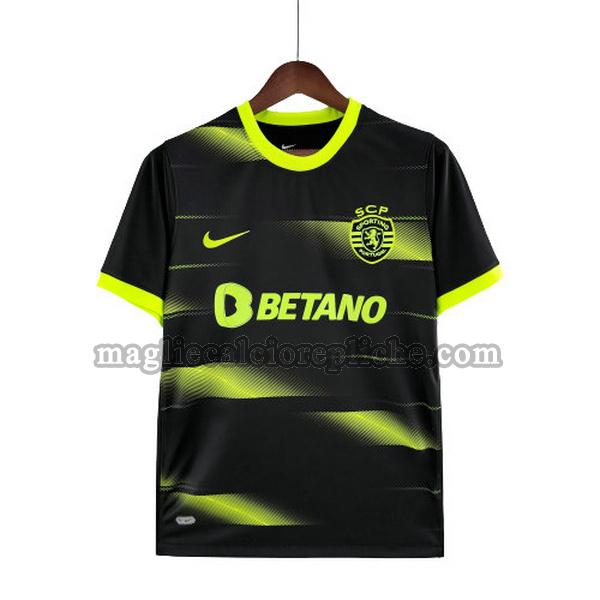 seconda maglie calcio sporting lisbona 2022 2023 thailandia nero