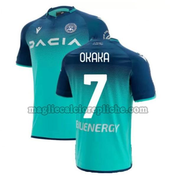 seconda maglie calcio udinese 2021 2022 okaka 7 verde