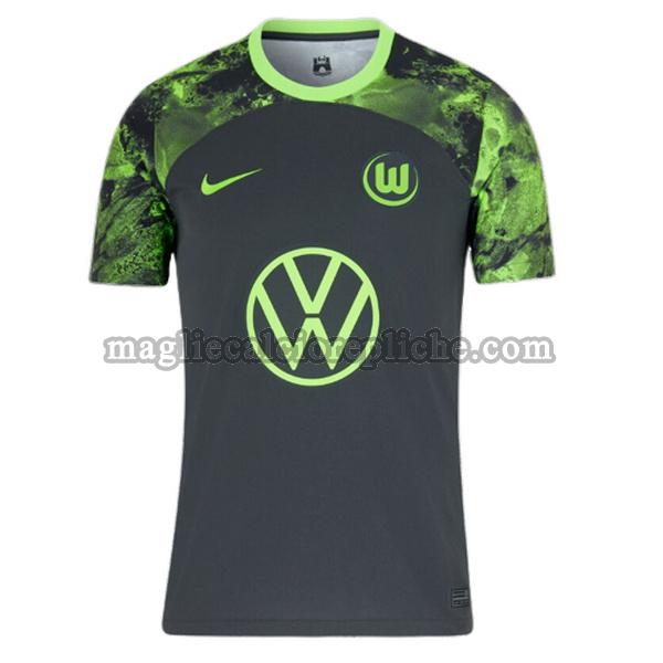 seconda maglie calcio vfl wolfsburg 2023 2024 nero