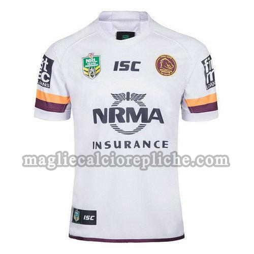 seconda maglie rugby calcio brisbane broncos 2018 bianco