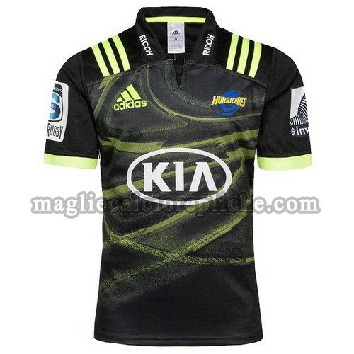 seconda maglie rugby calcio hurricanes 2018 nero