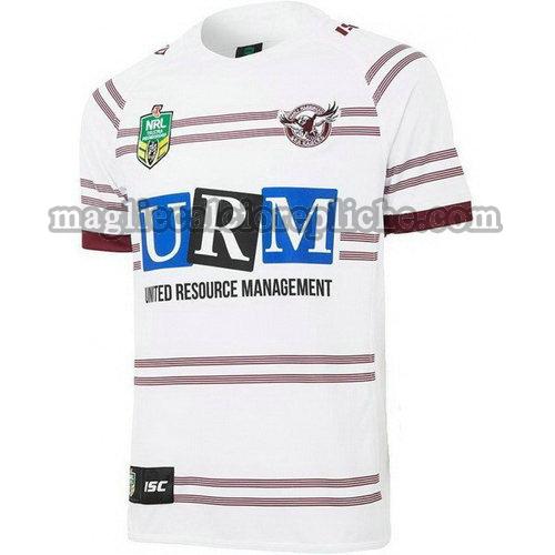 seconda maglie rugby calcio manly sea eagles 2018 bianco