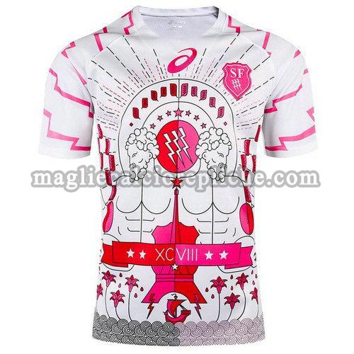 seconda maglie rugby calcio stade français paris 2017-2018 bianco