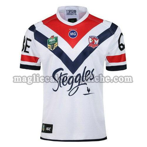 seconda maglie rugby calcio sydney roosters 2018 bianco