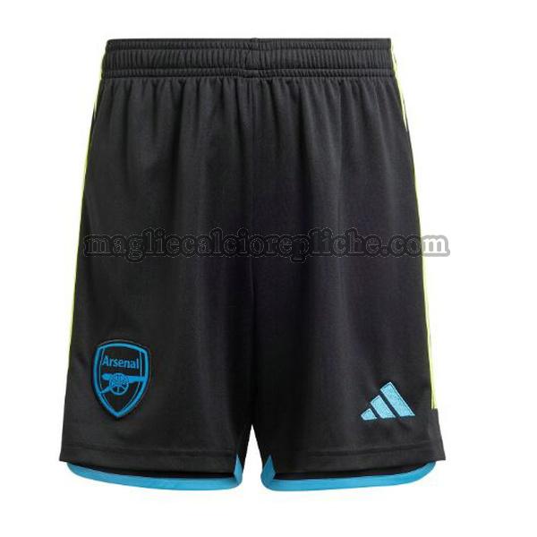 seconda pantaloncini calcio arsenal 2023 2024 nero