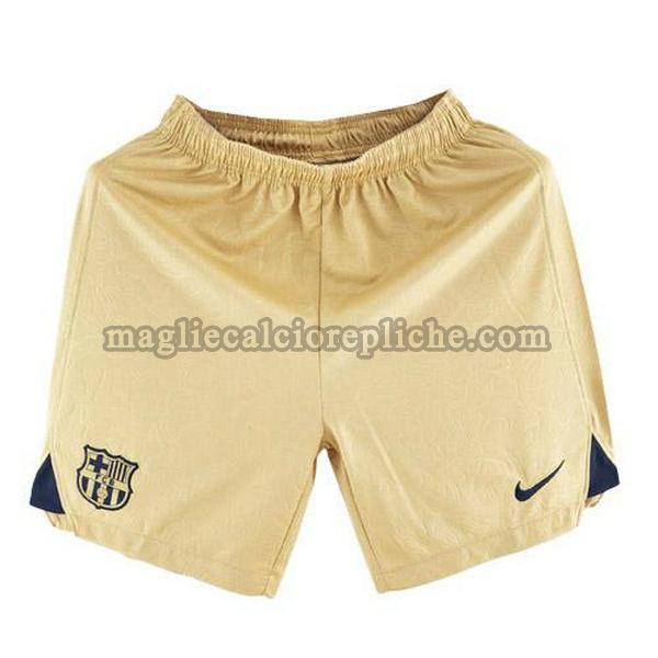 seconda pantaloncini calcio barcellona 2022 2023 giallo