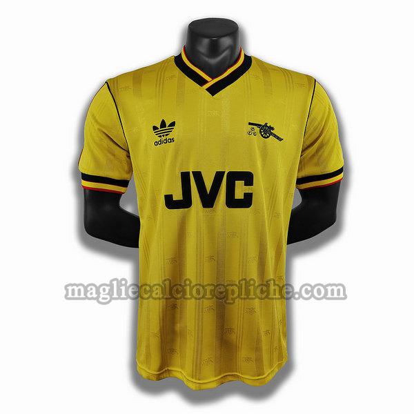 seconda player maglie calcio arsenal 1986 1988 giallo