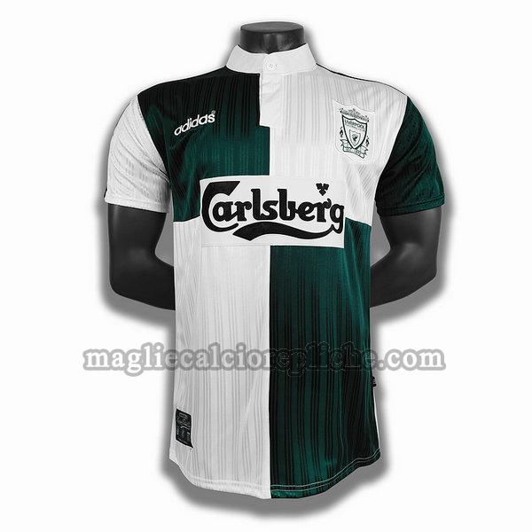 seconda player maglie calcio liverpool 1995 verde bianco