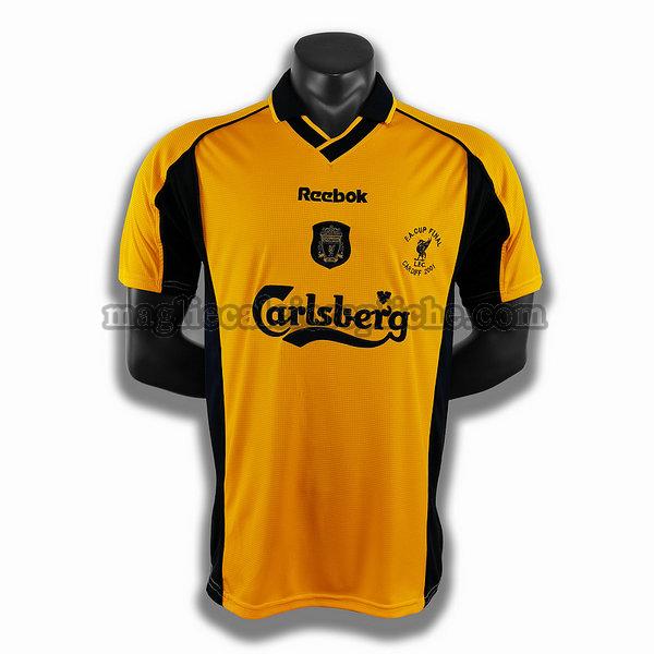 seconda player maglie calcio liverpool 2001 giallo