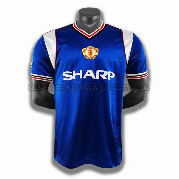 seconda player maglie calcio manchester united 1985 blu