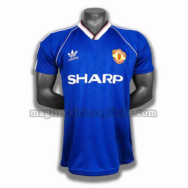 seconda player maglie calcio manchester united 1988 blu