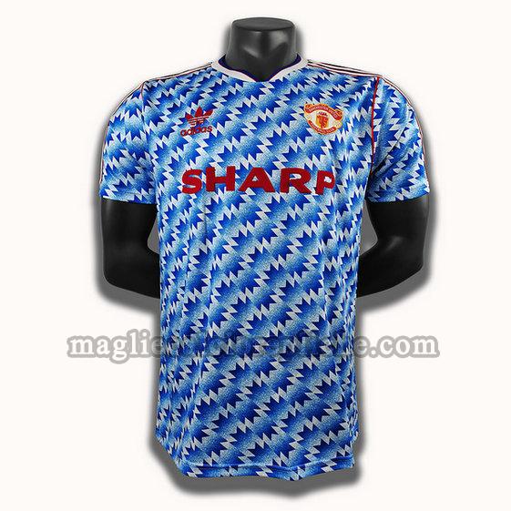 seconda player maglie calcio manchester united 1992 blu