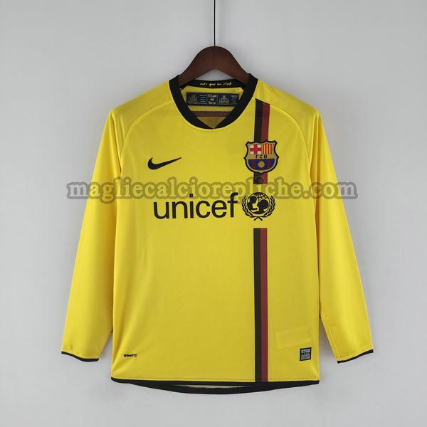 sgunda maglie calcio barcellona 2008 2009 manica lunga giallo