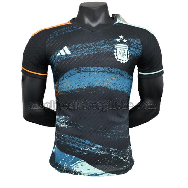 special edition maglie calcio argentina 2023 player nero blu