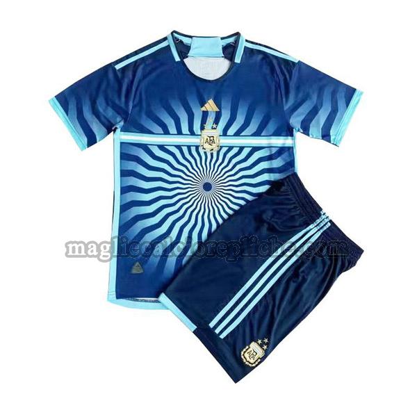 speciale edizione maglie calcio bambino argentina 2023 blu