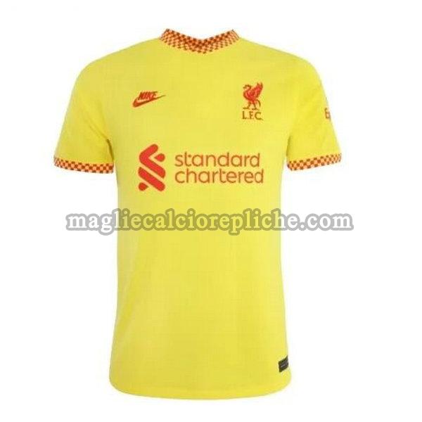 terza divisa maglie calcio liverpool 2021 2022 giallo