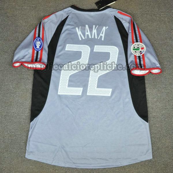 terza maglie calcio ac milan 2003-2004 kaka 22 grigio