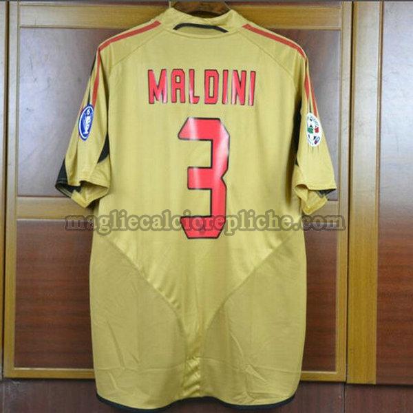 terza maglie calcio ac milan 2004-2005 maldini 3 giallo