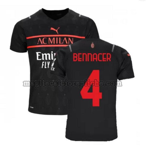 terza maglie calcio ac milan 2021 2022 bennacer 4 nero