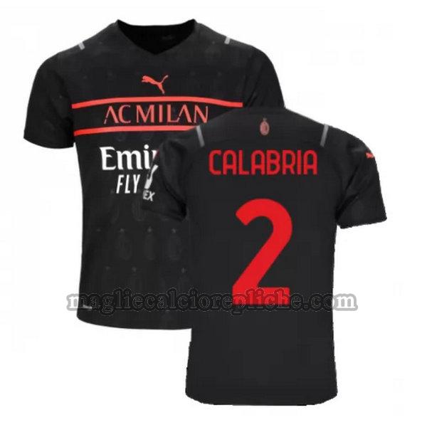 terza maglie calcio ac milan 2021 2022 calabria 2 nero