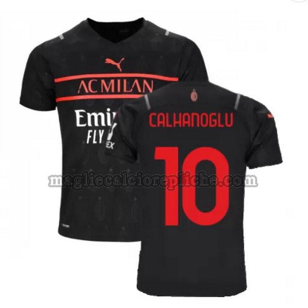 terza maglie calcio ac milan 2021 2022 calhanoglu 10 nero