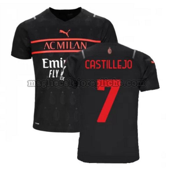 terza maglie calcio ac milan 2021 2022 castillejo 7 nero