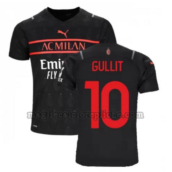 terza maglie calcio ac milan 2021 2022 gullit 10 nero