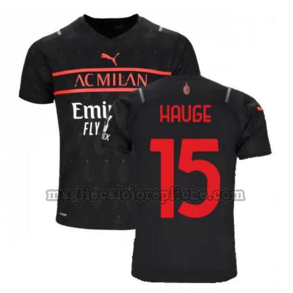 terza maglie calcio ac milan 2021 2022 hauge 15 nero