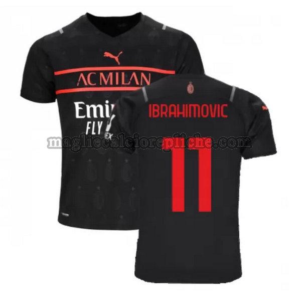 terza maglie calcio ac milan 2021 2022 ibrahimovic 11 nero